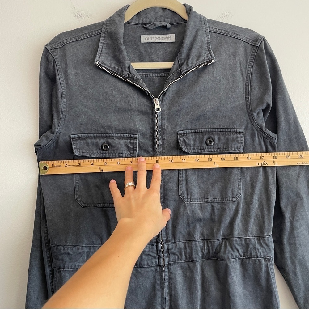 Outerknown Women Station Jumpsuit S Cotton Linen Blend Zip army utility coverall - Picture 13 of 16